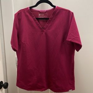 Figs Dark Magenta scrub top